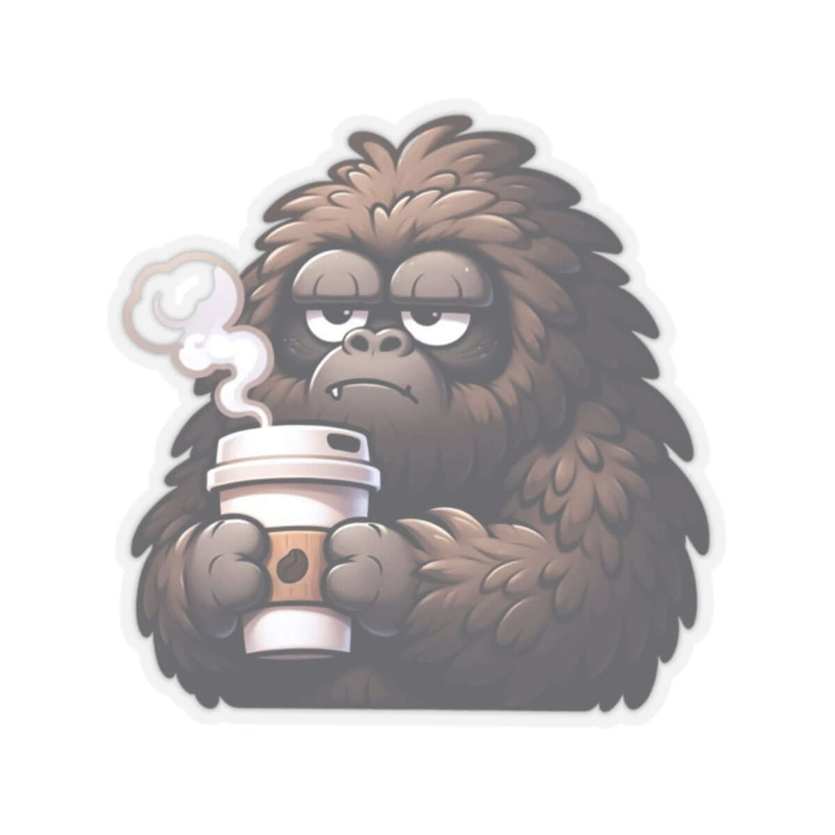 Gorilla Coffee, Funny Morning Coffee Kiss-Cut Sticker | Family, Friends & Group Travel Apparel & Accessories | Travel Lifestyle Store | FrappeToGo