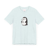 Cute Penguin Funny Graphic T-Shirt, Coffee Lover Chill T-Shirt