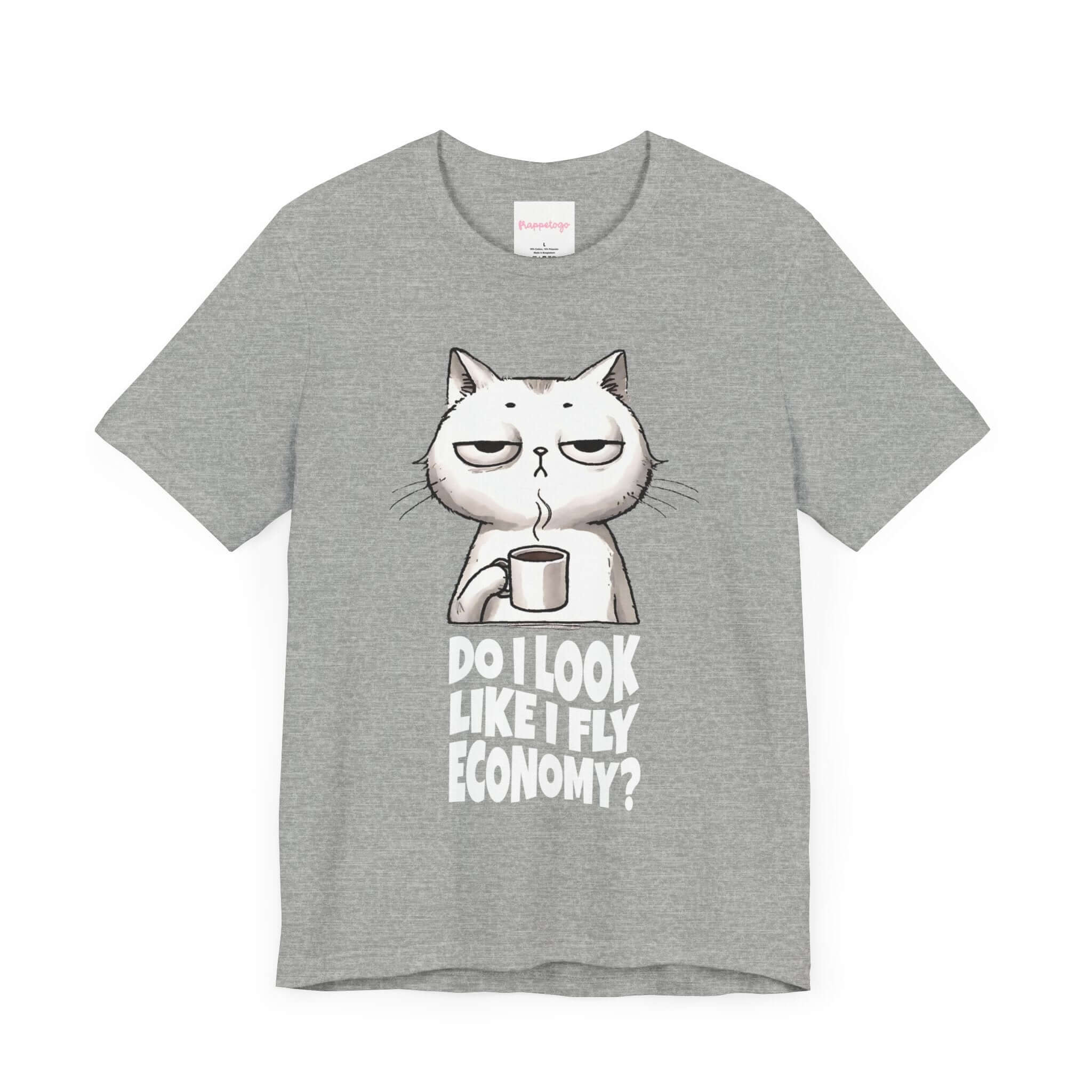 Funny Traveler Jet Set T-Shirt, Globetrotter Cat Lover, Do I Look Like I Fly Economy | Family, Friends & Group Travel Apparel & Accessories | Travel Lifestyle Store | FrappeToGo