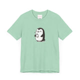 Cute Penguin Funny Graphic T-Shirt, Coffee Lover Chill T-Shirt